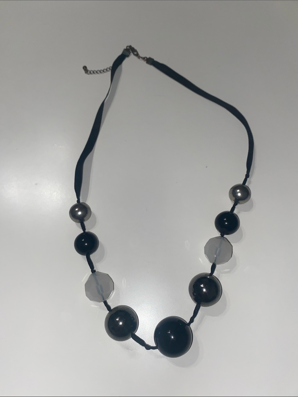 Large Black Beaded Statement Necklace